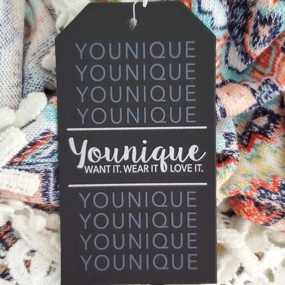 Younique Multi-Color Tribal Aztec Fringe Lace Stretchy Sweater Top NEW Size 3X - Picture 14 of 14